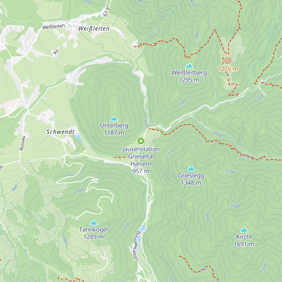 Jausenstation Grieseltal Halsern map