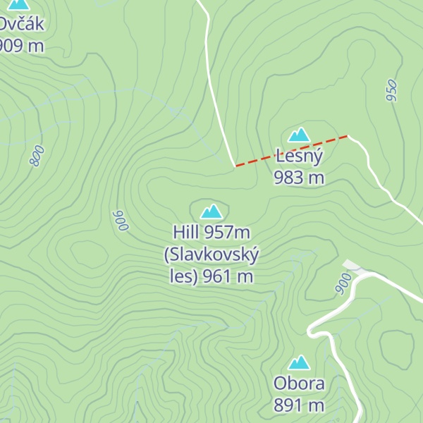 Map of Hill 957m (Slavkovský les)