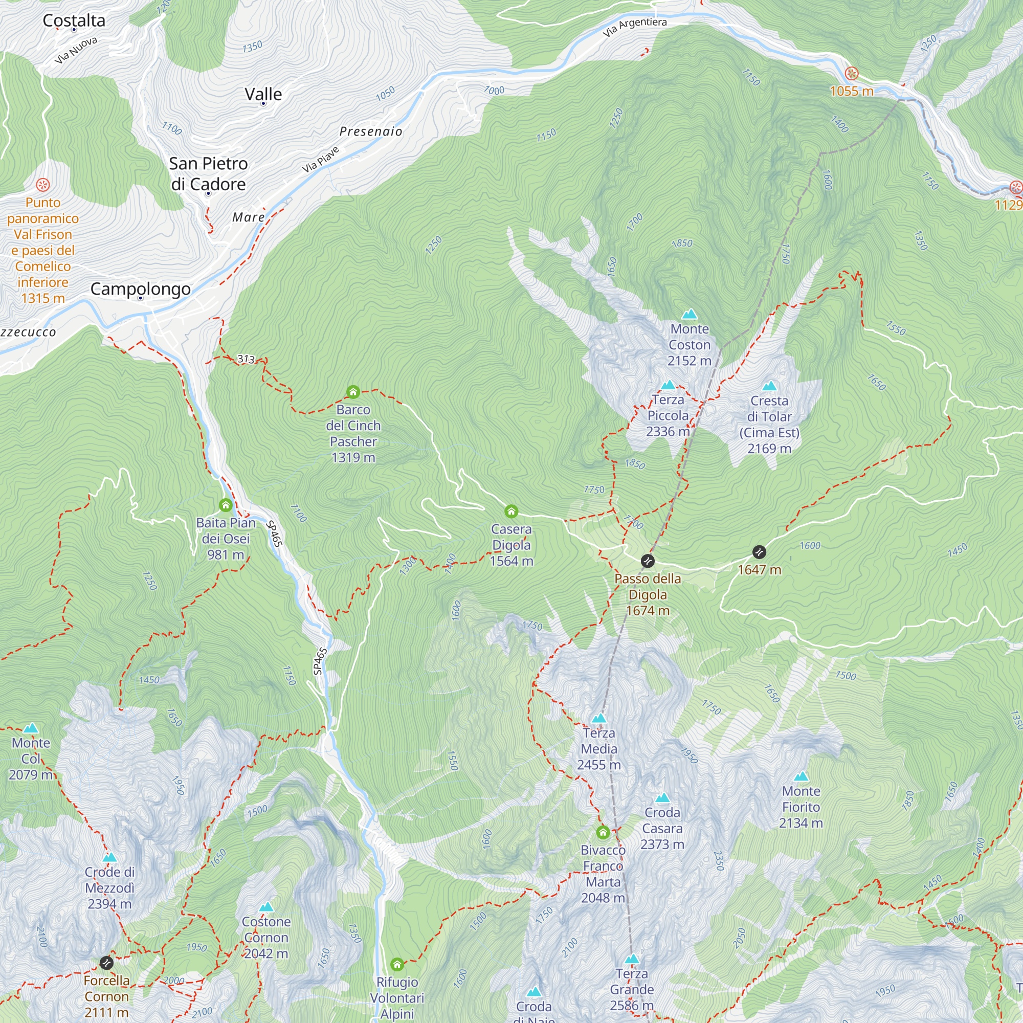 Casera Digola map