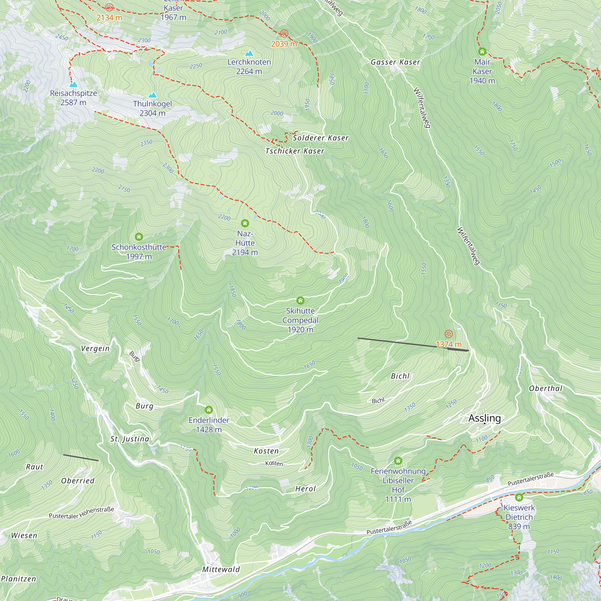 Skihütte Compedal map