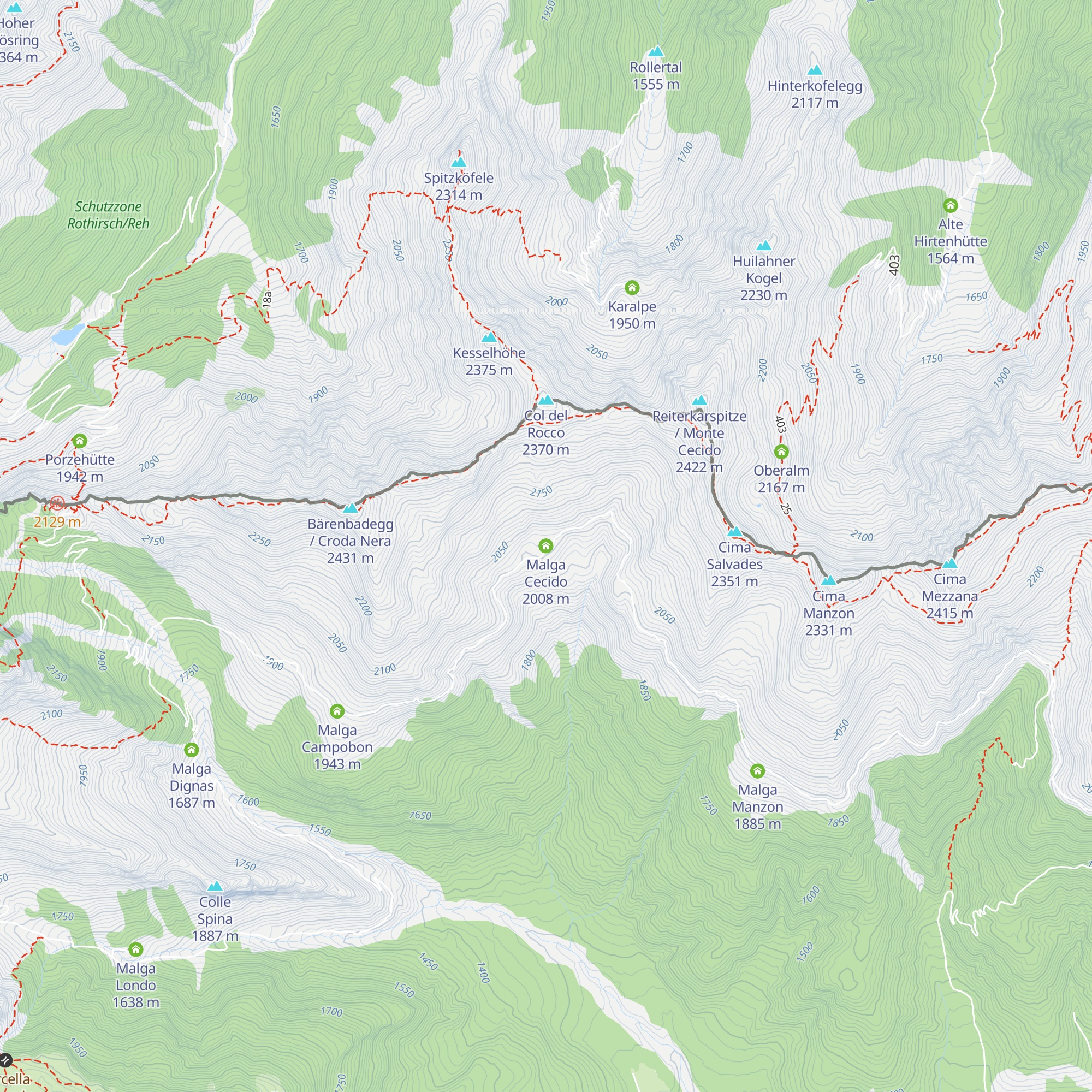 Malga Cecido map