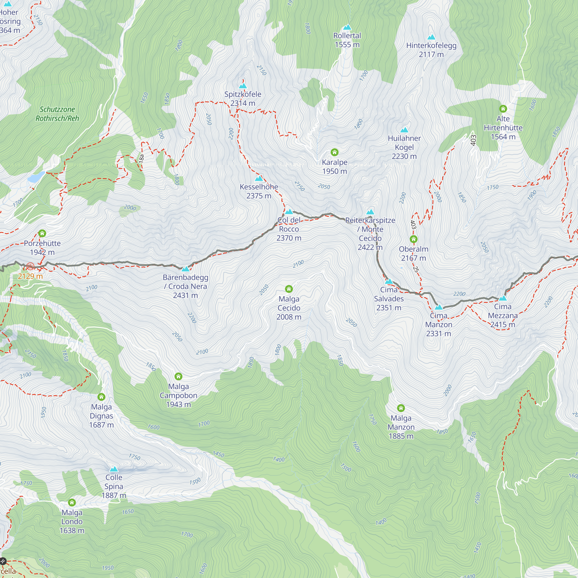Malga Cecido map
