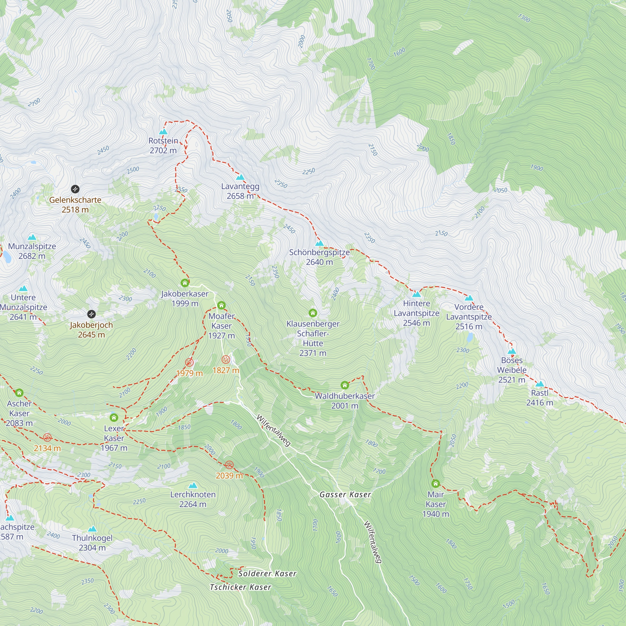 Klausenberger Schafler-Hütte map
