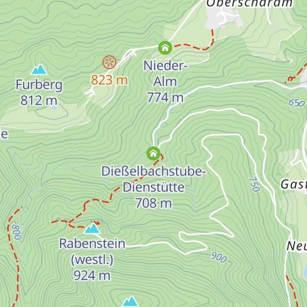 Map of Dießelbachstube-Dienstütte