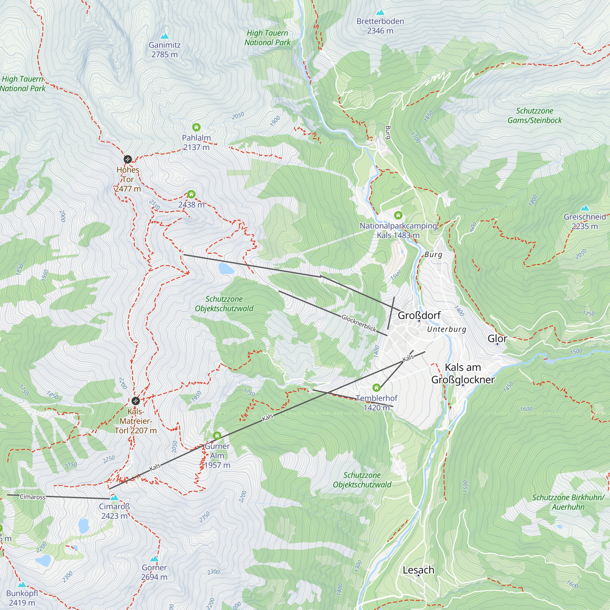 Bergrestaurant Glocknerblick map