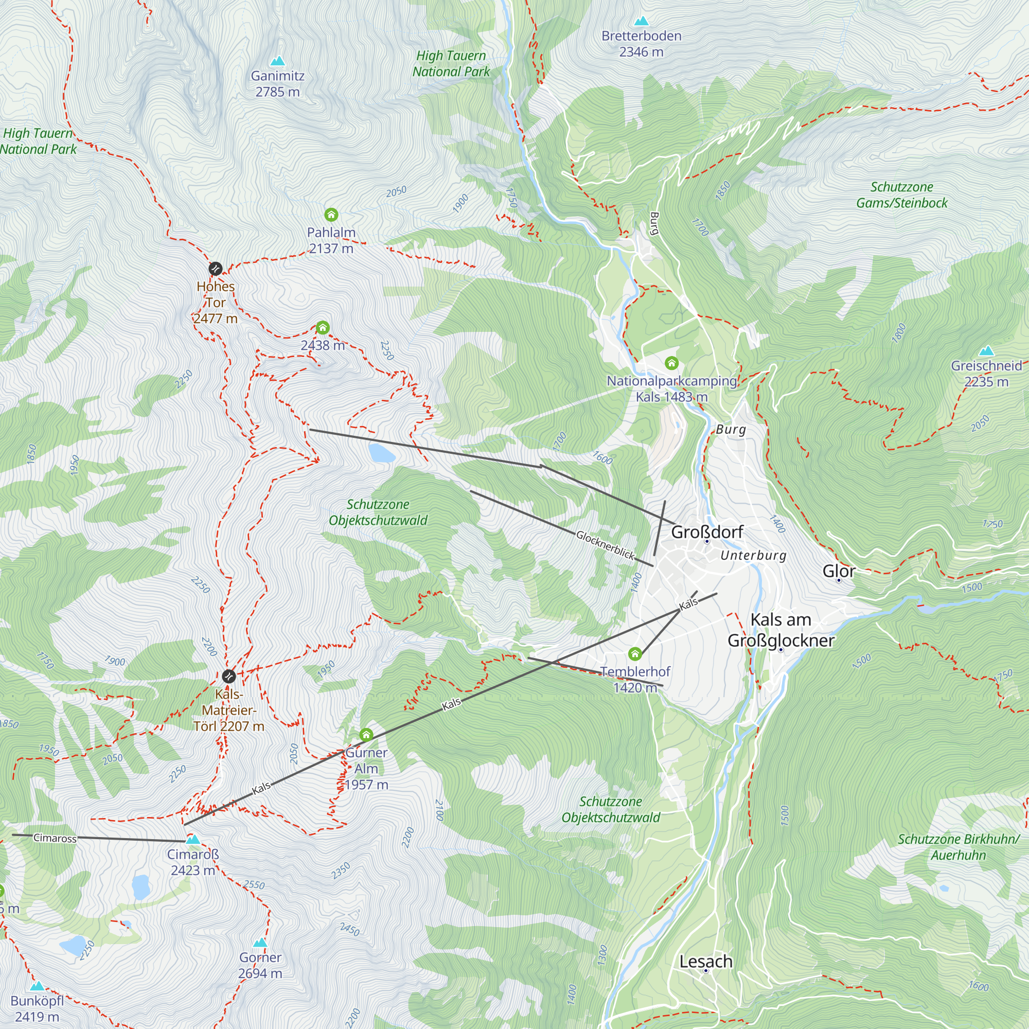 Bergrestaurant Glocknerblick map