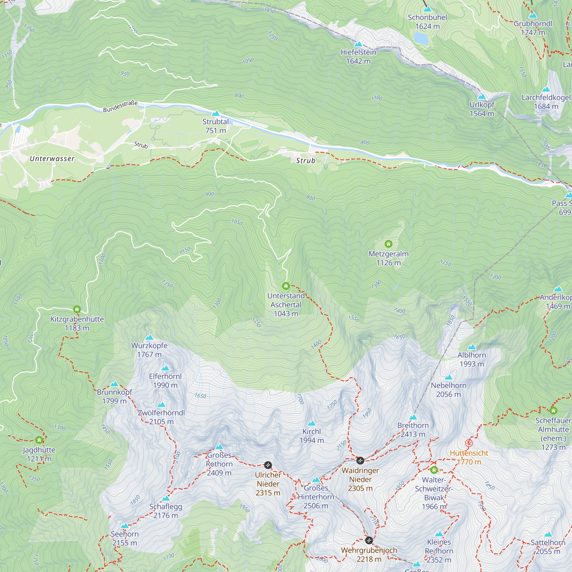 Unterstand Aschertal map