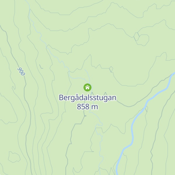 Map of Bergådalsstugan