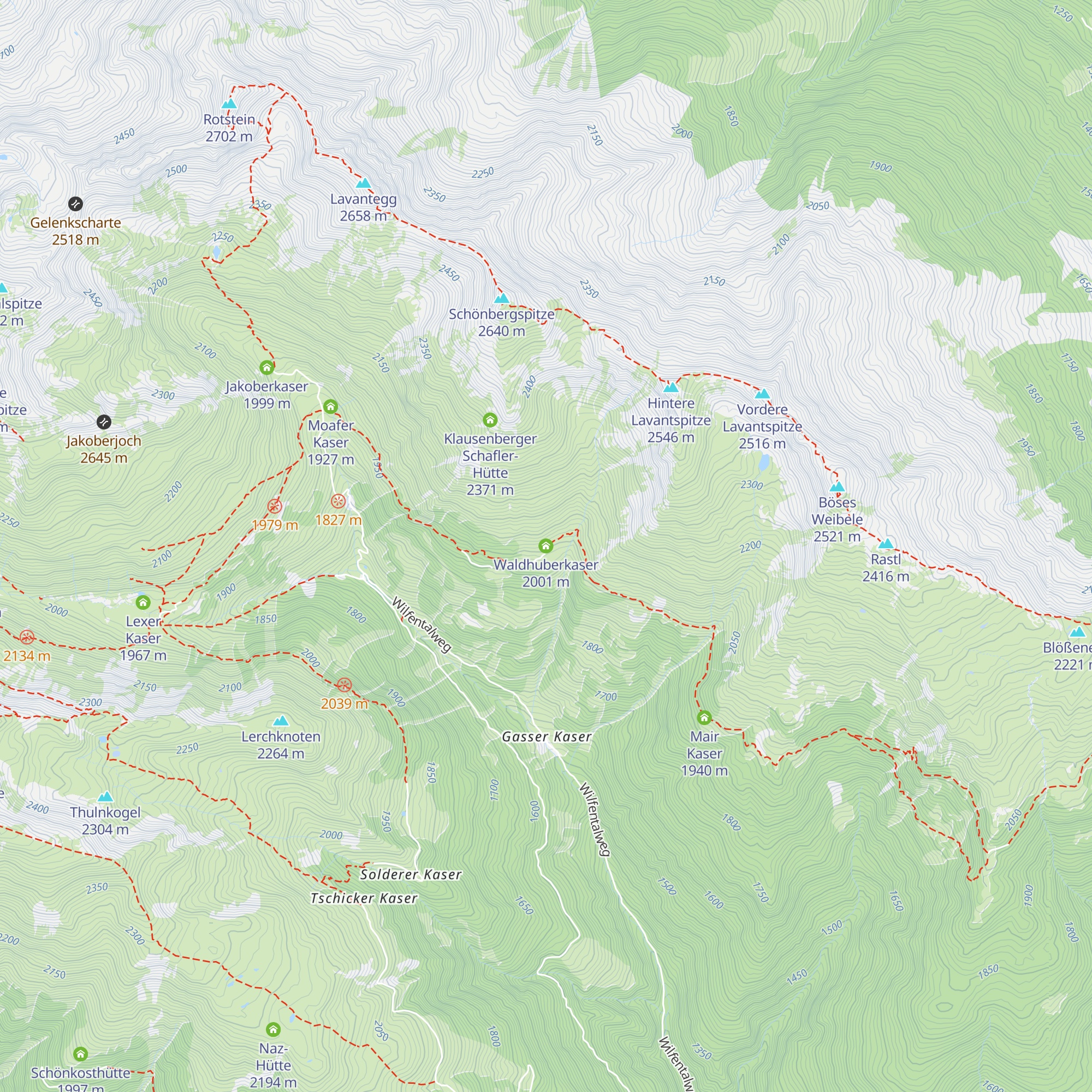 Waldhuberkaser map