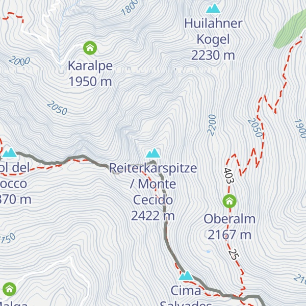 Map of Reiterkarspitze / Monte Cecido