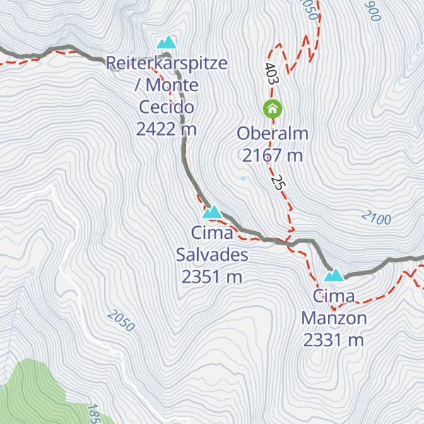 Map of Cima Salvades
