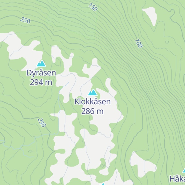 Map of Klokkåsen