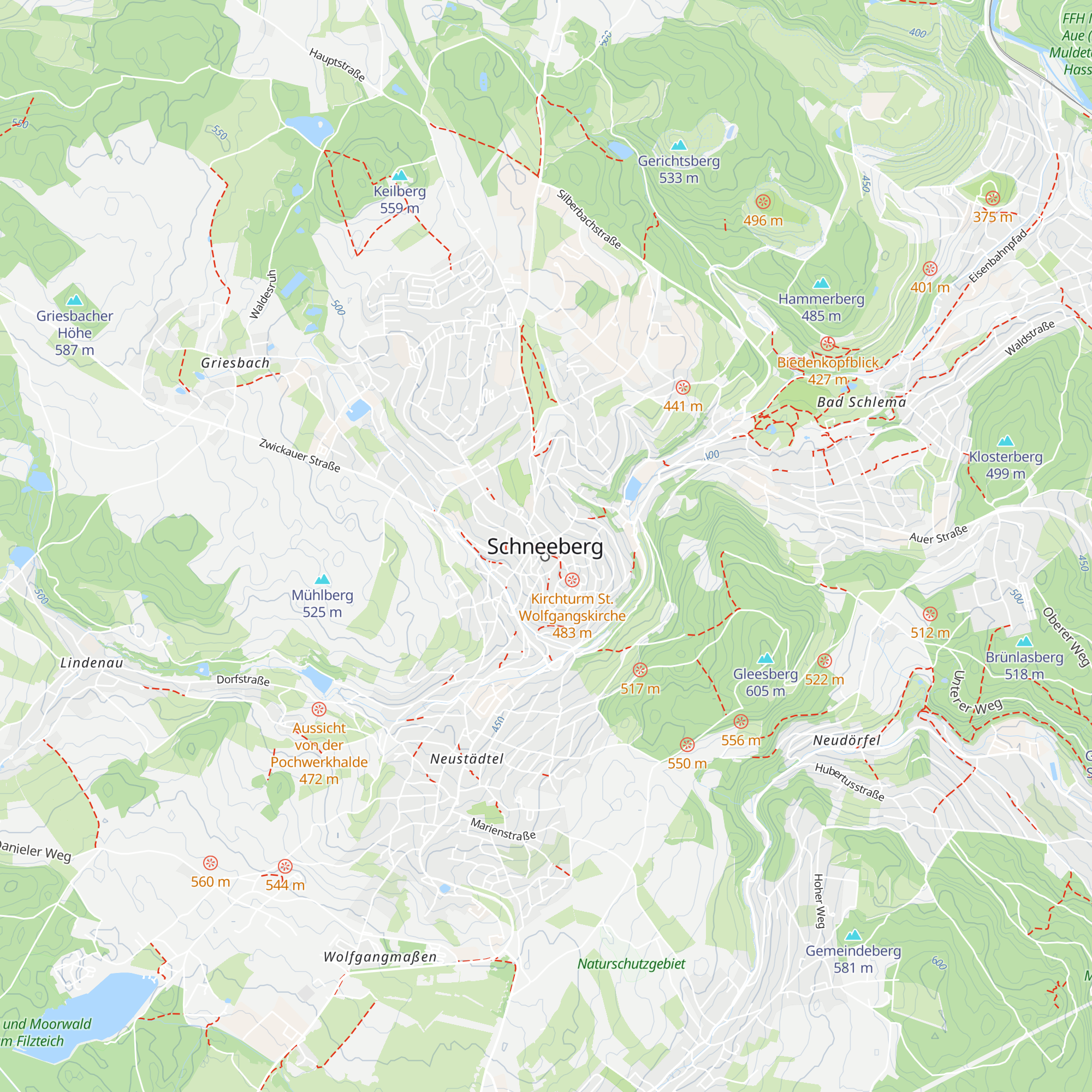 Touristinformation Bergstadt Schneeberg map