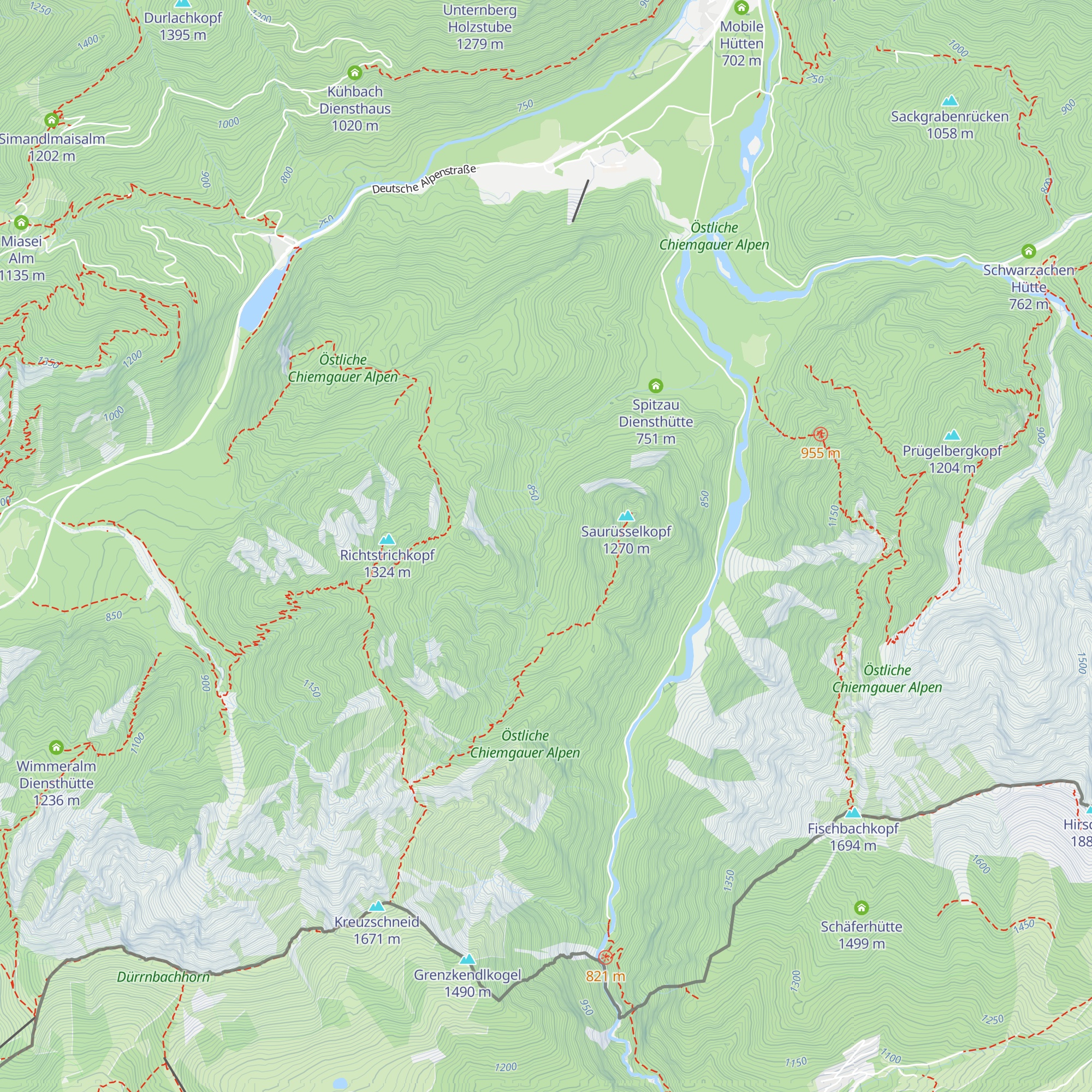 Fahsteigen Diensthütte map