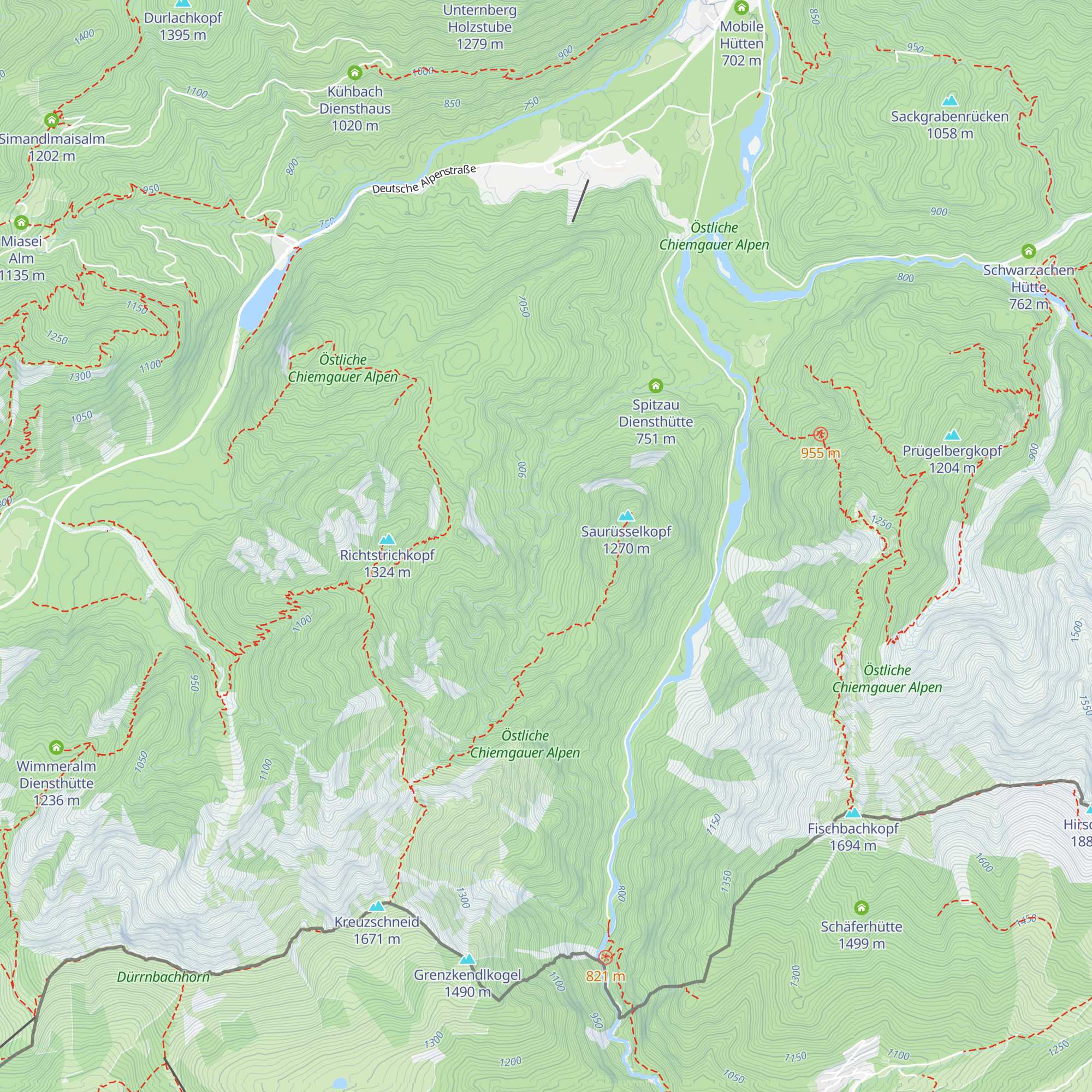 Fahsteigen Diensthütte map