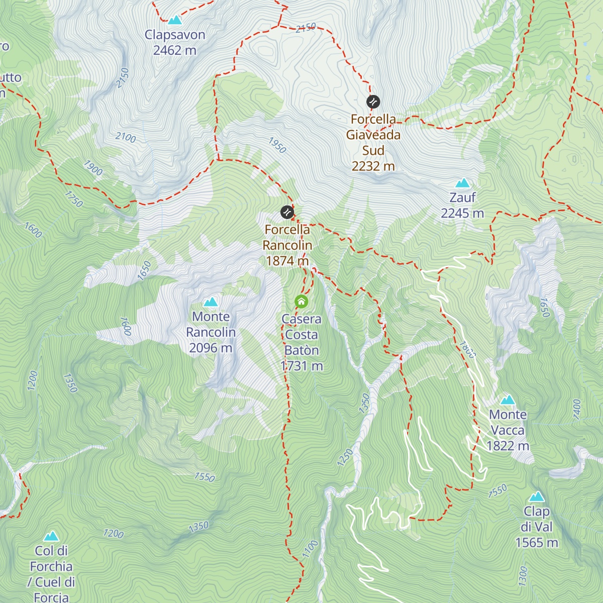 Casera Costa Batòn map