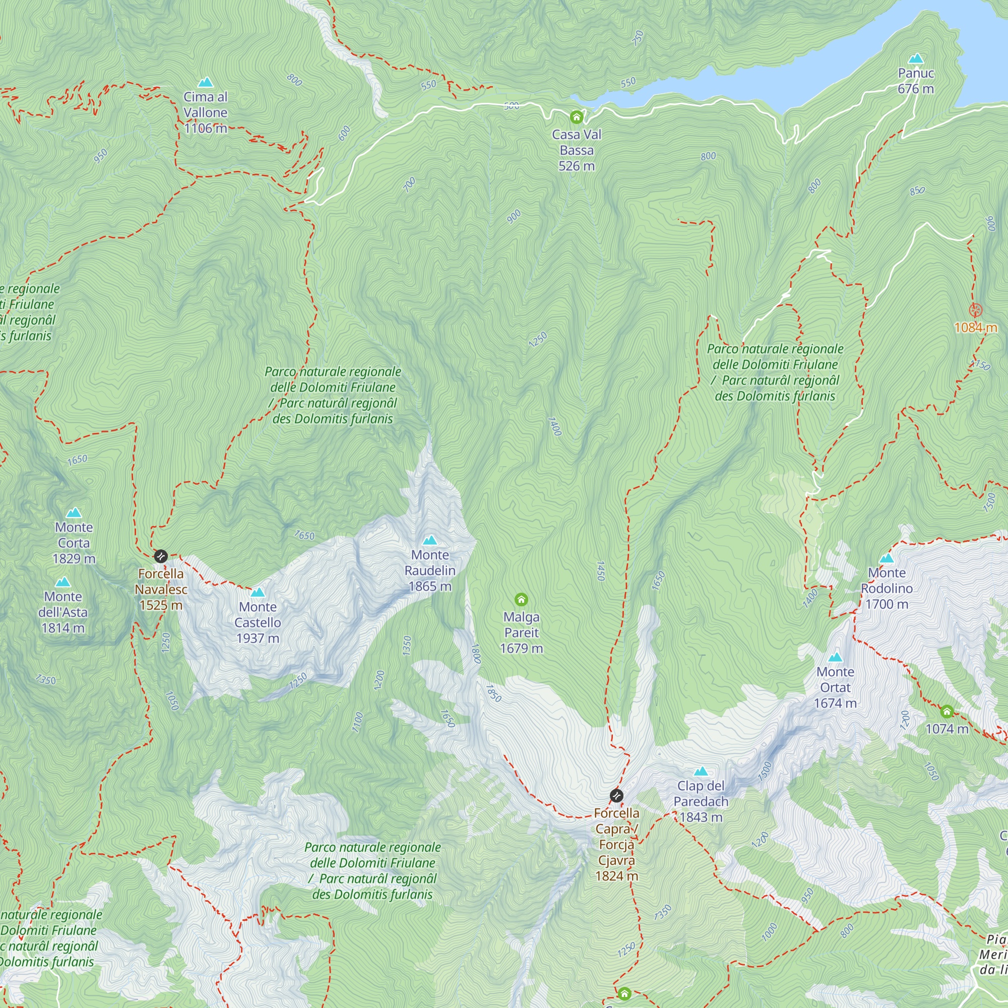 Malga Claps map