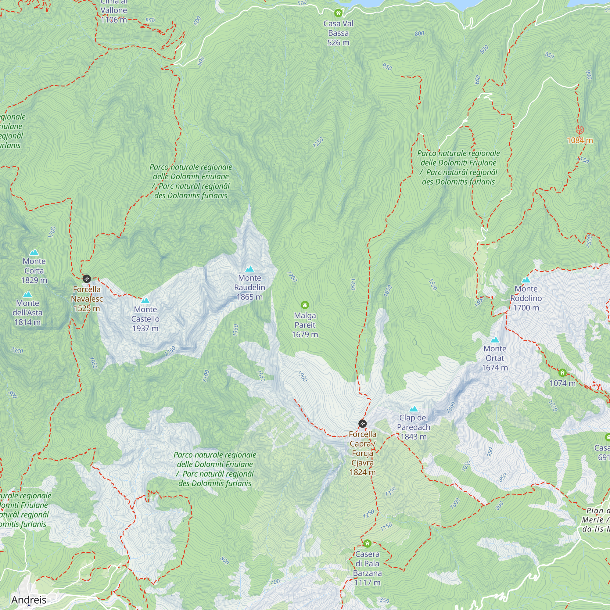 Malga Pareit map