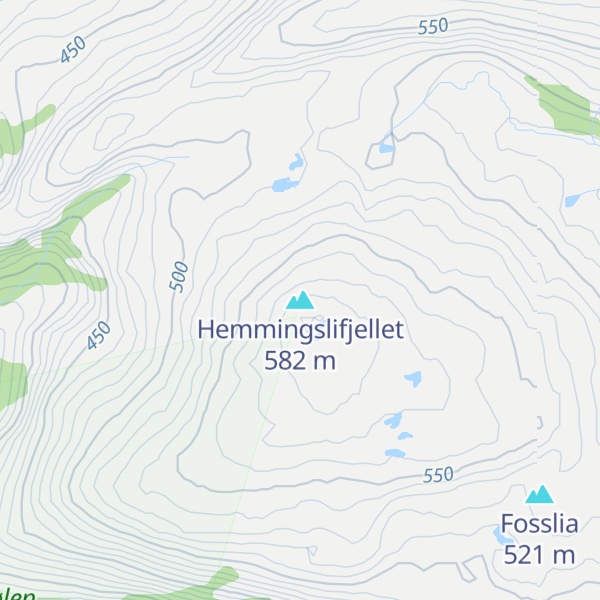 Map of Hemmingslifjellet