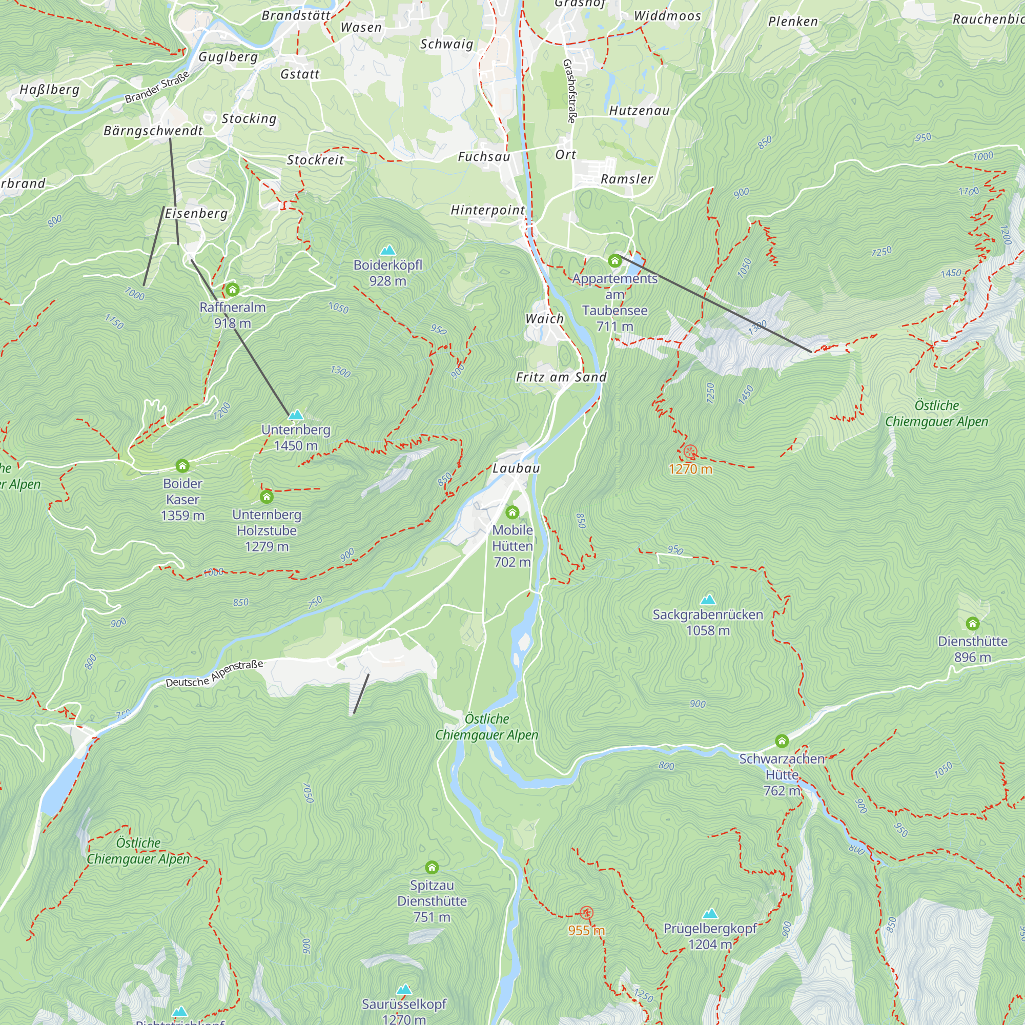Mobile Hütten map