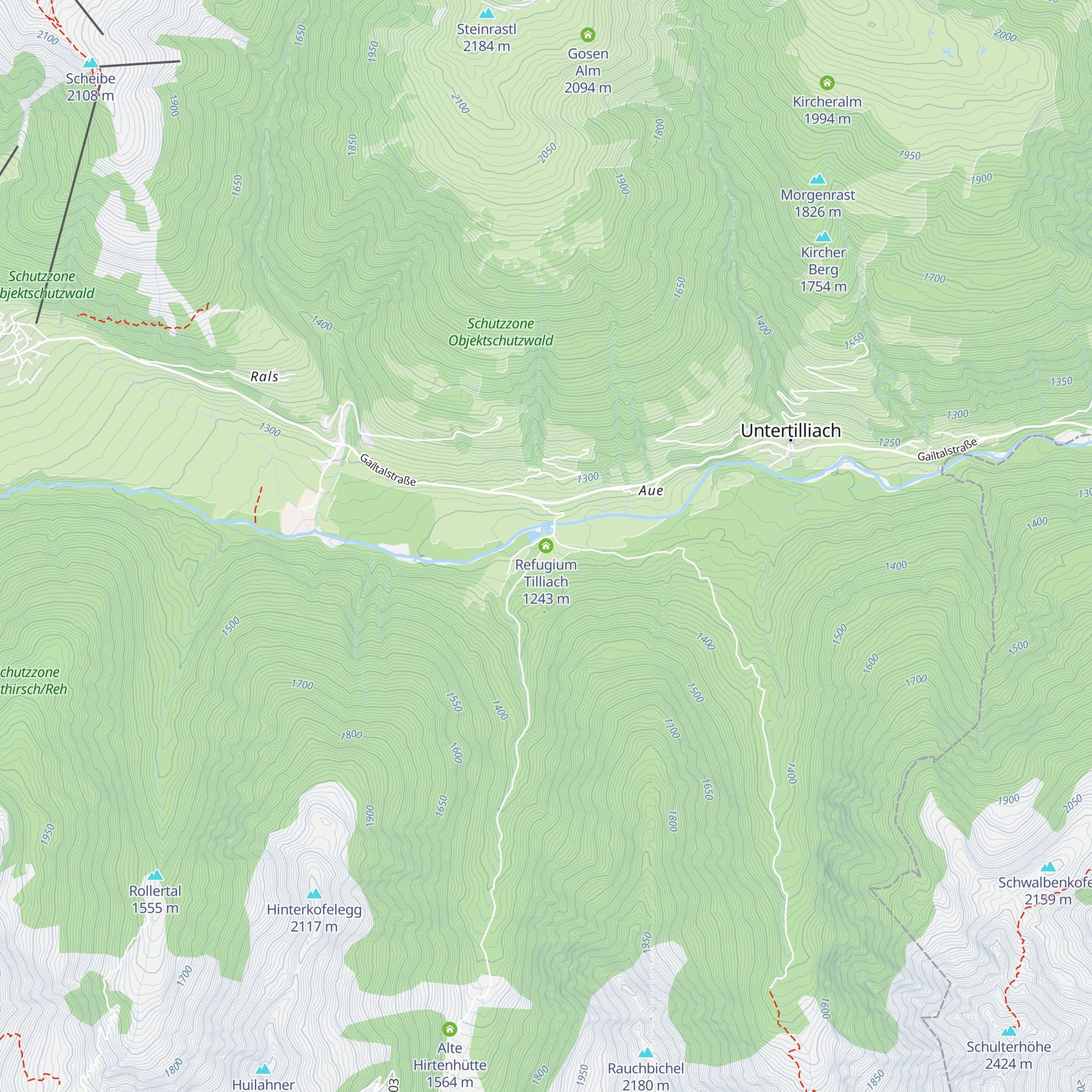 Refugium Tilliach map