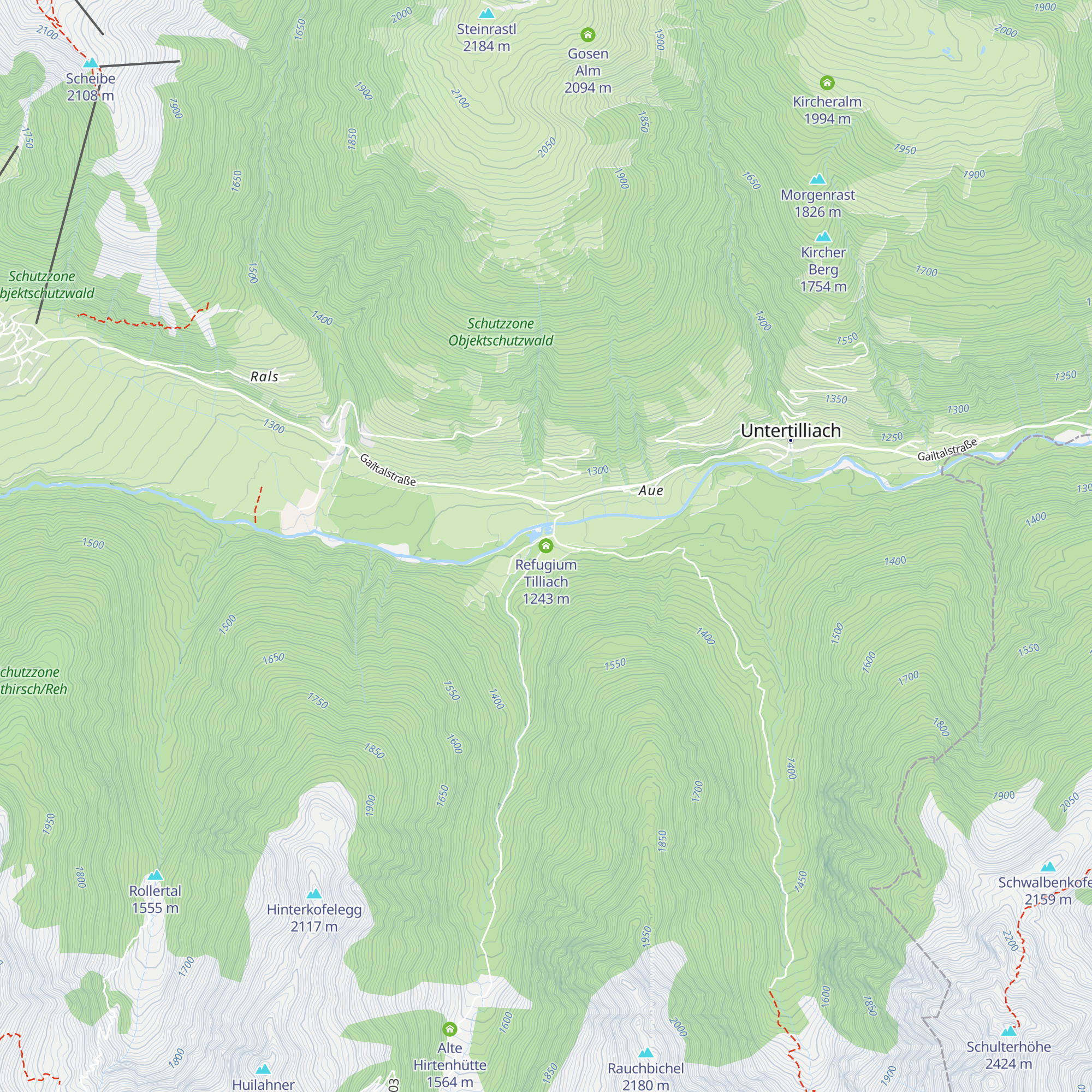 Refugium Tilliach map