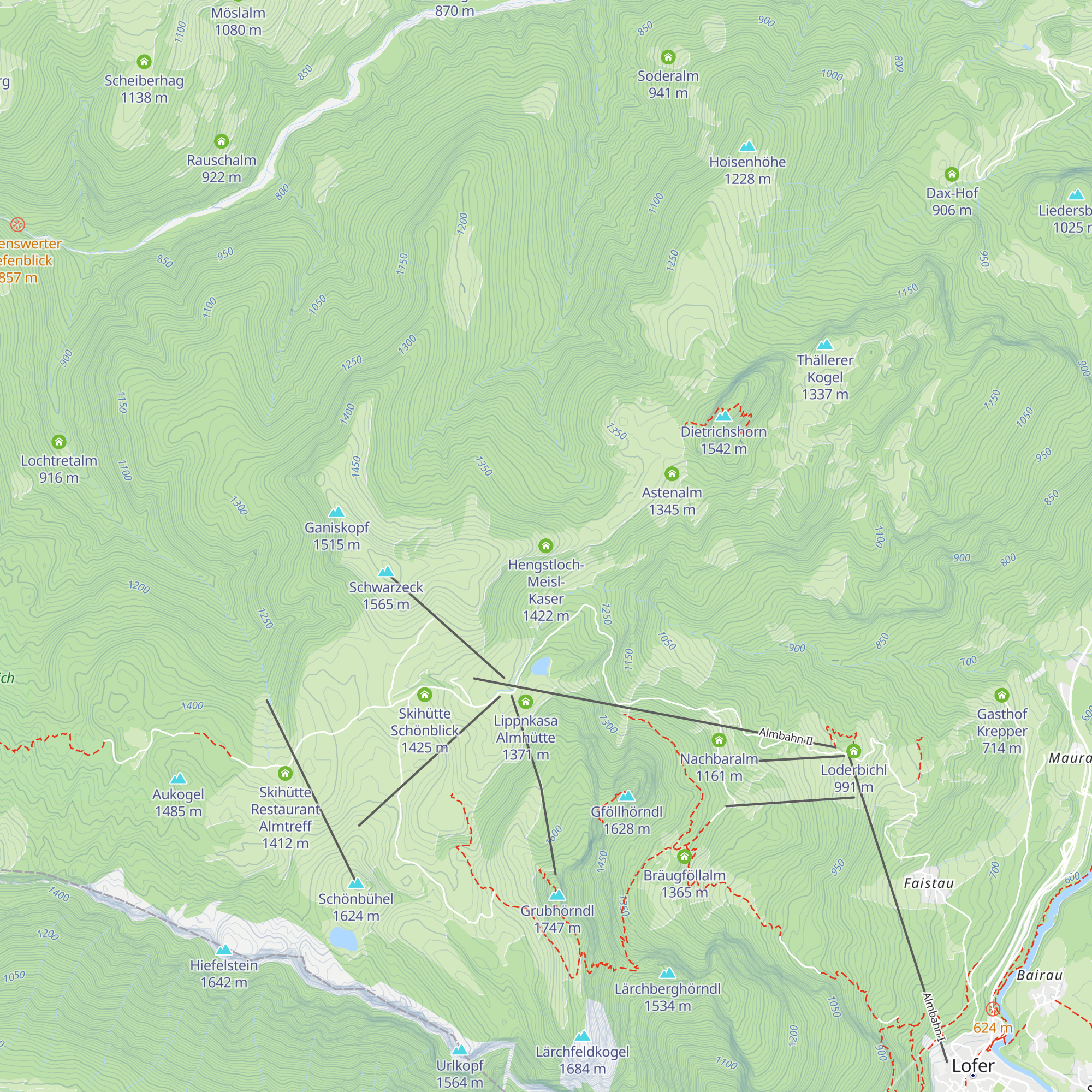 Hengstloch-Meisl-Kaser map
