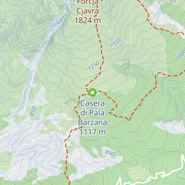Map of Casera di Pala Barzana