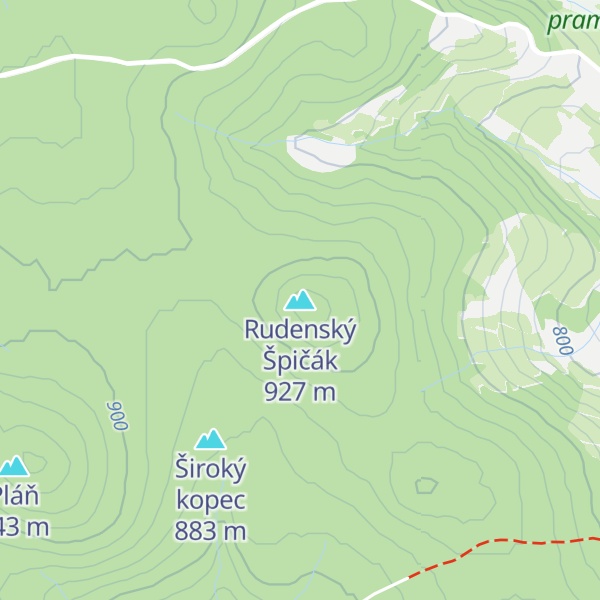 Map of Rudenský Špičák