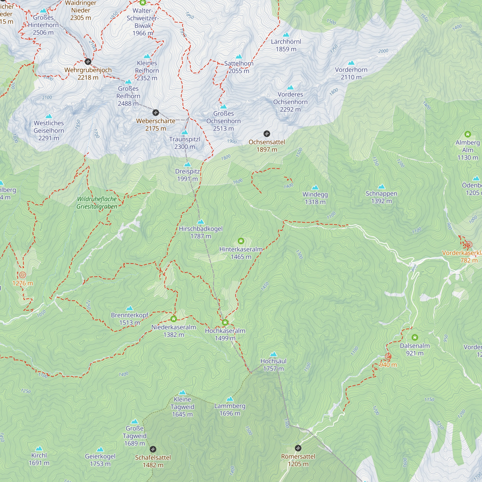Hinterkaseralm map