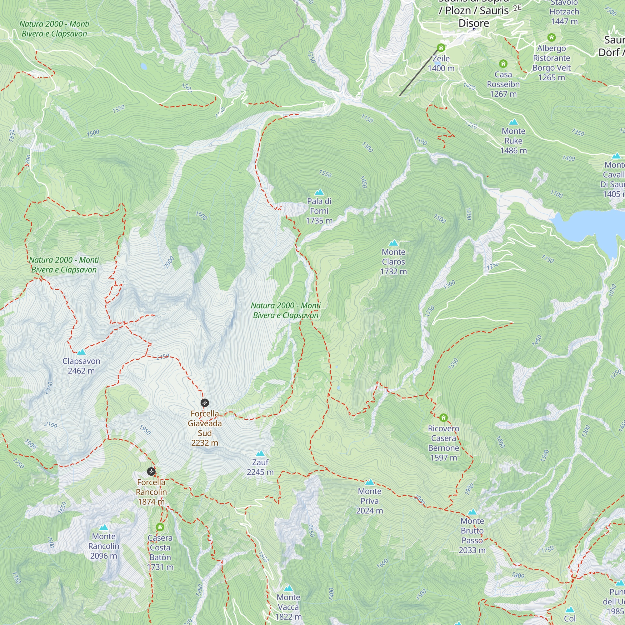 Ricovero Casera Giaveada map
