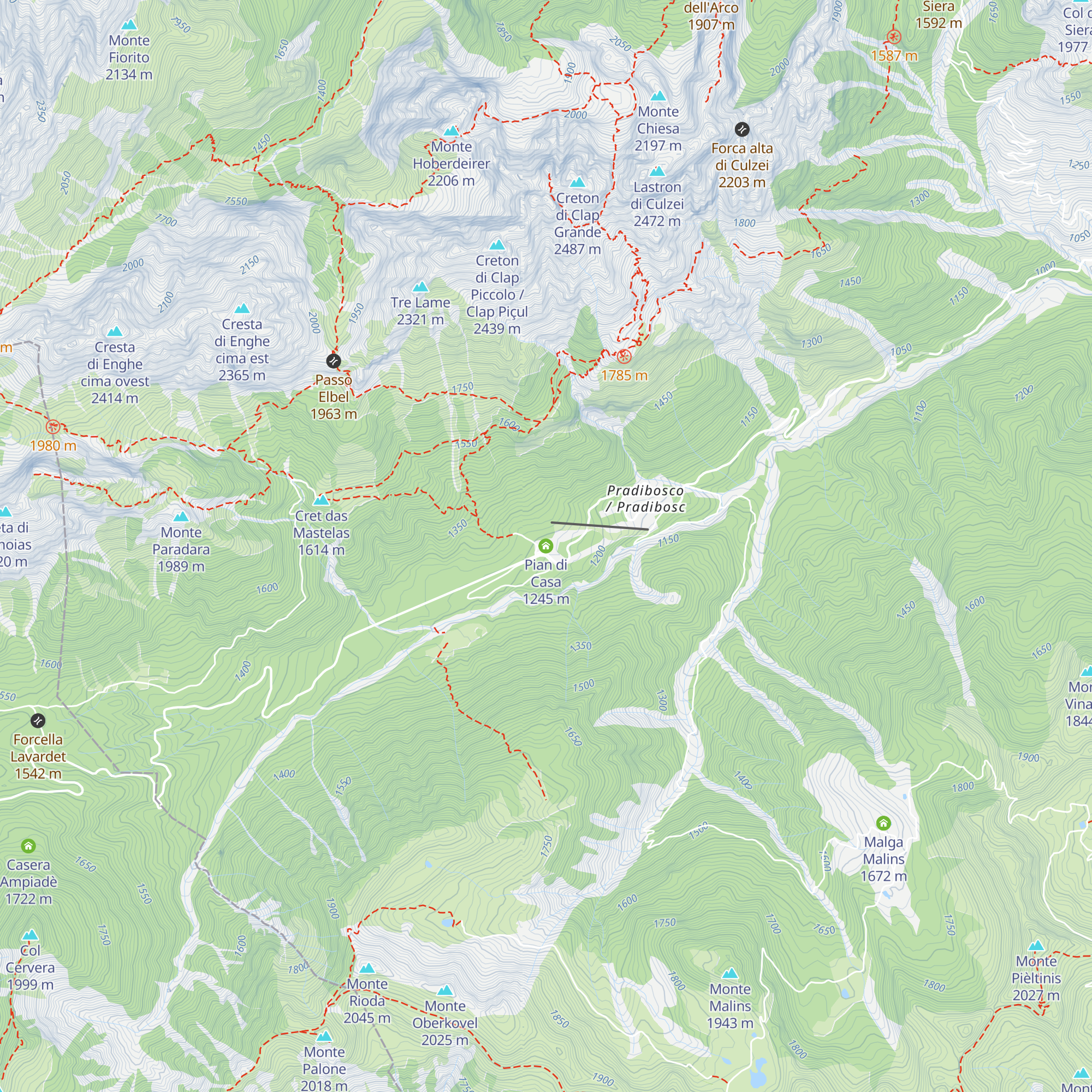 Pian di Casa map