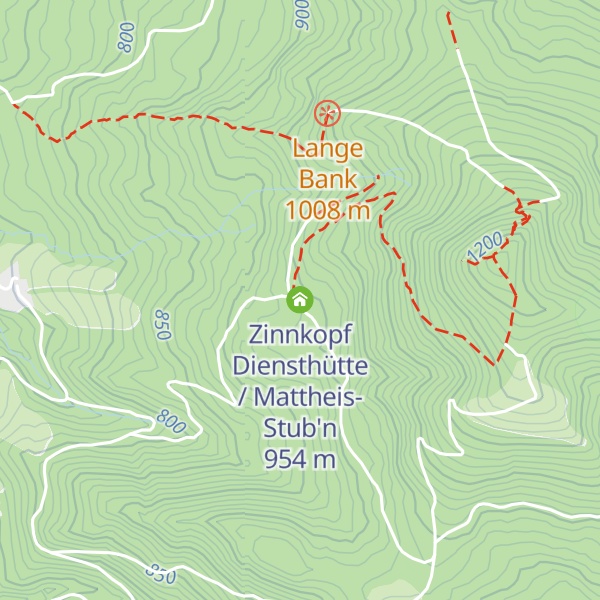 Map of Zinnkopf Diensthütte / Mattheis-Stub'n
