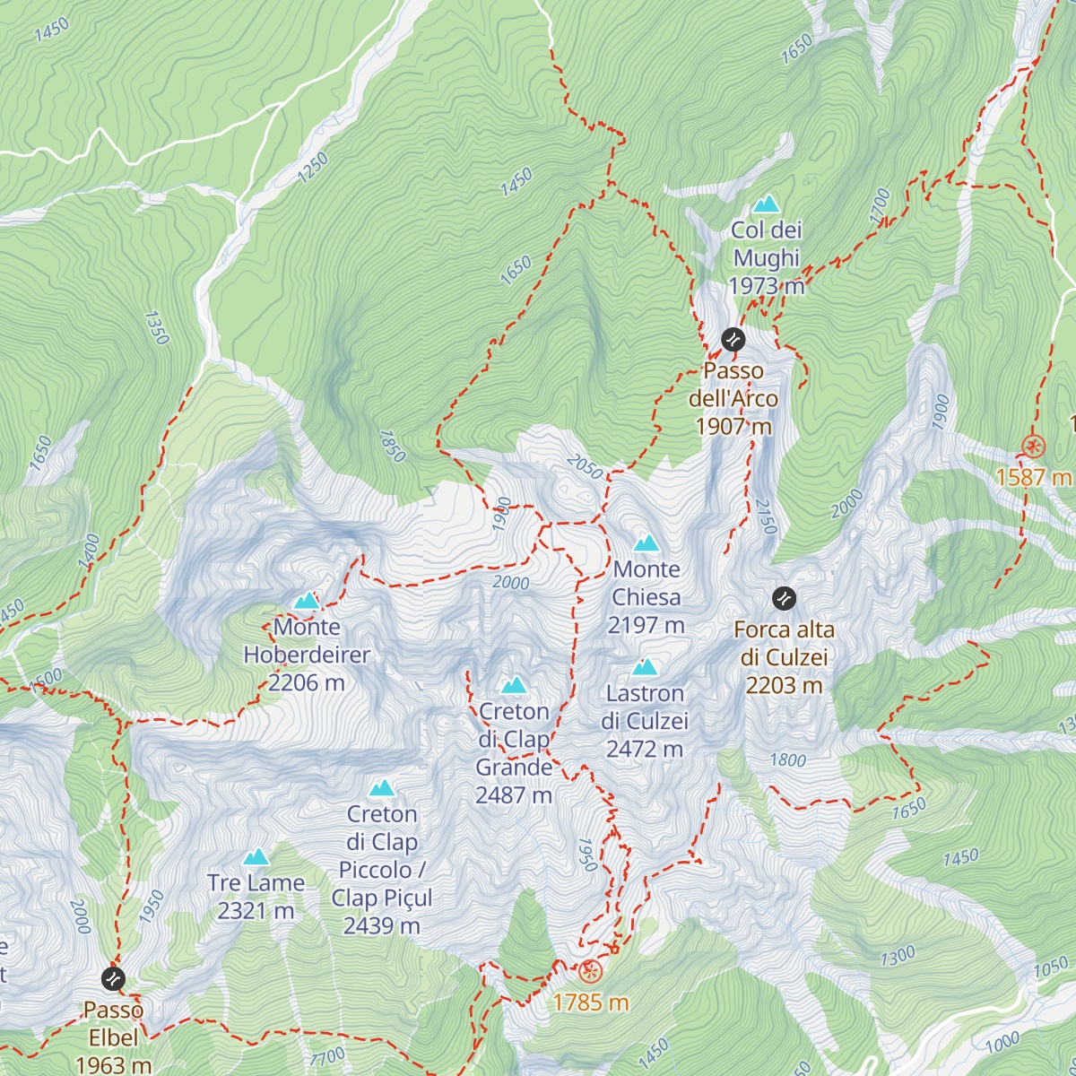 Bivacco Damiana del Gobbo map