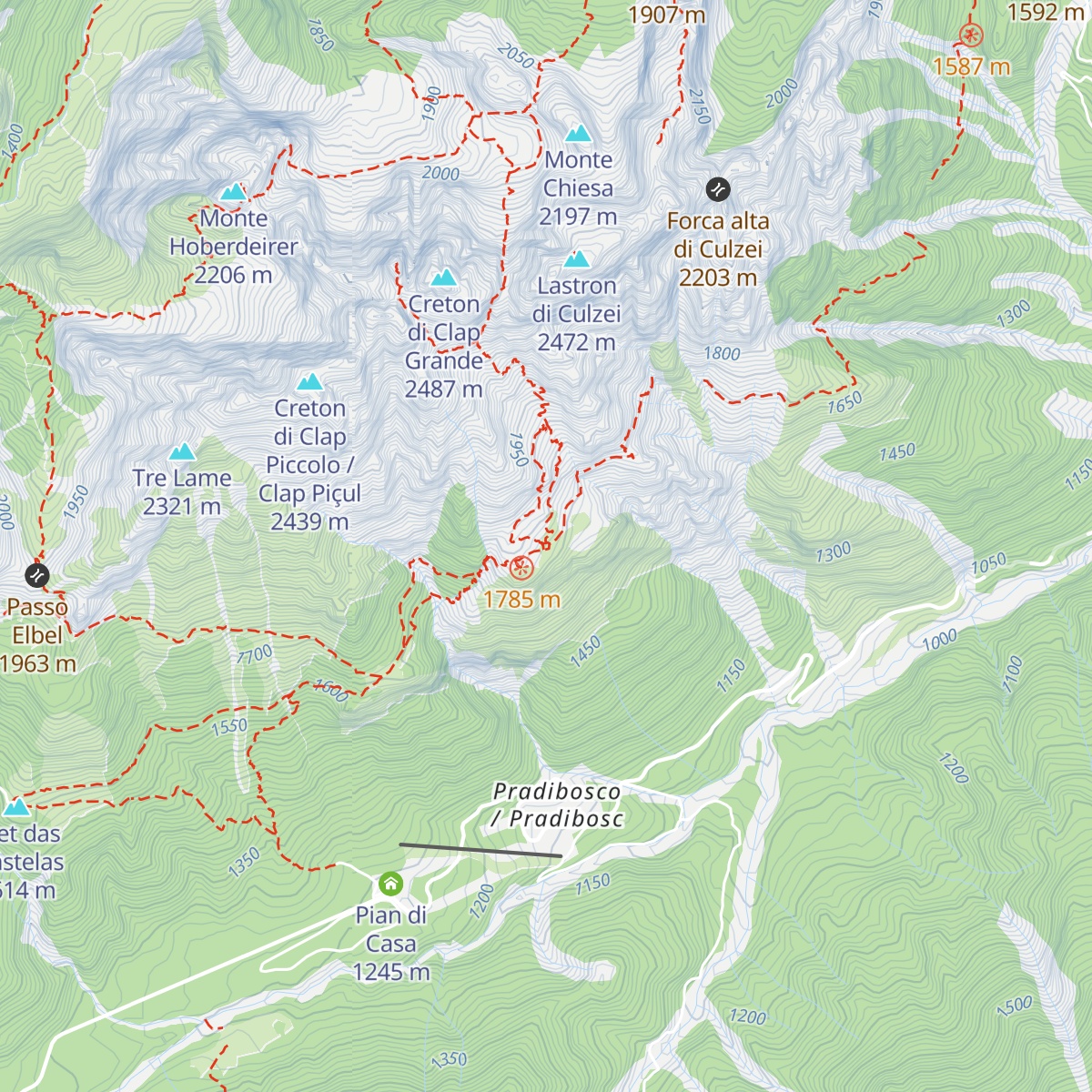 Rifugio Fratelli De Gasperi map