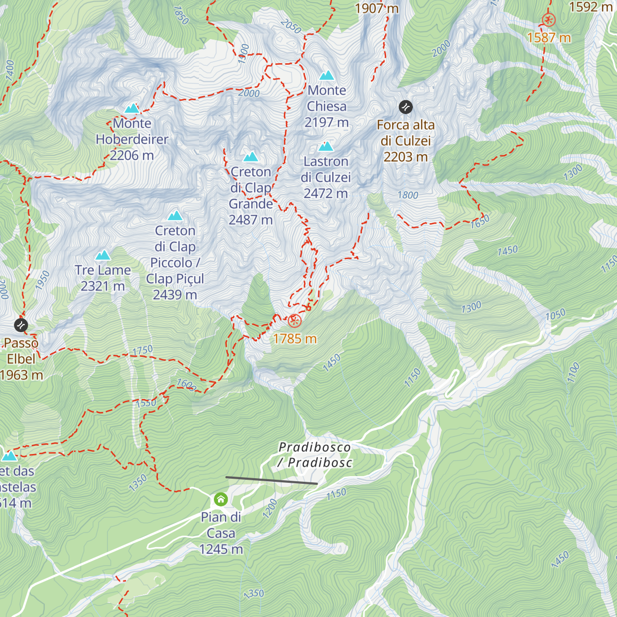 Rifugio Fratelli De Gasperi map