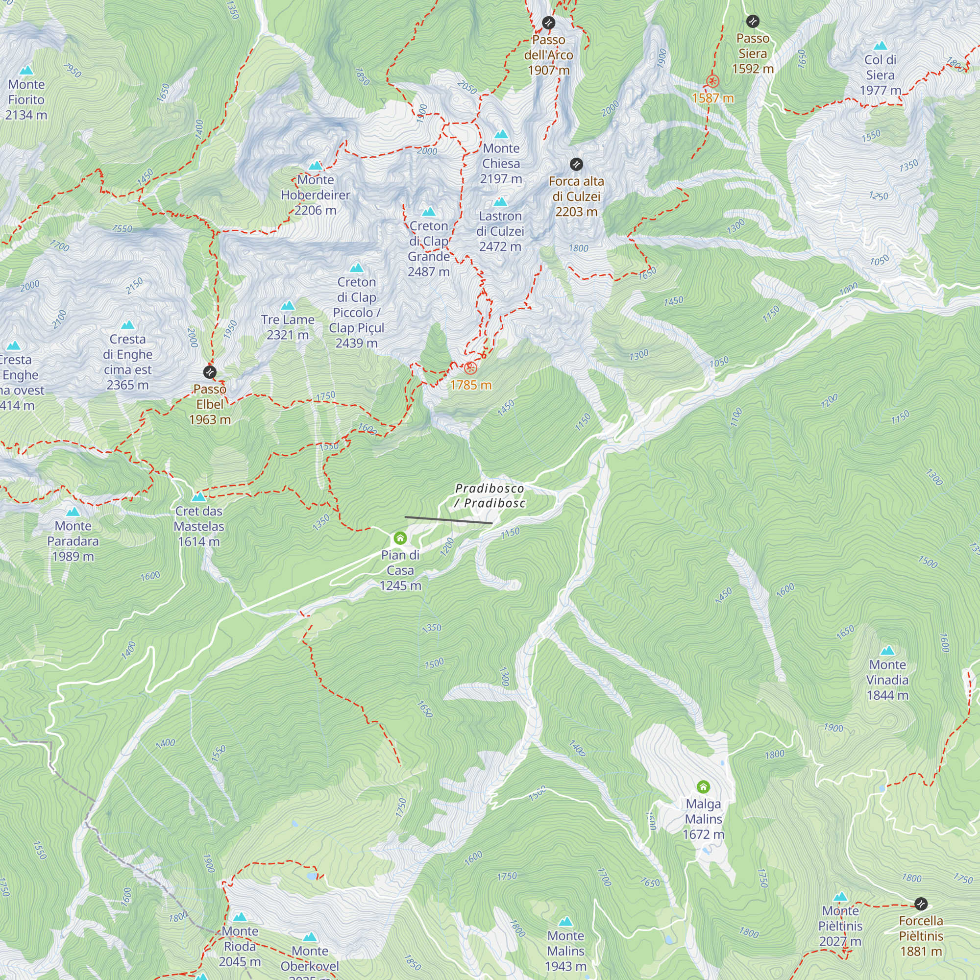 Albergo Pradibosco map