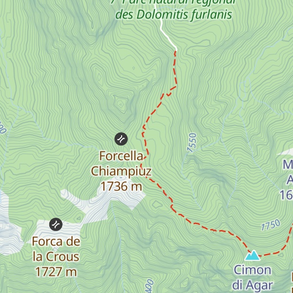 Map of Ricovero Casera Chiampiuz