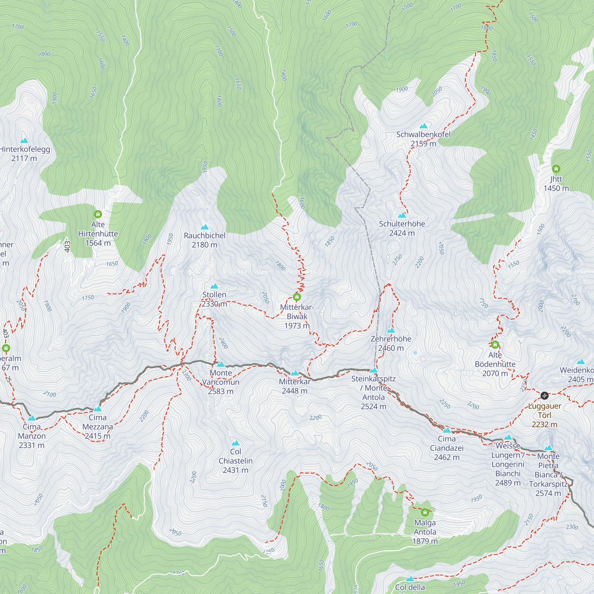 Mitterkar-Biwak map