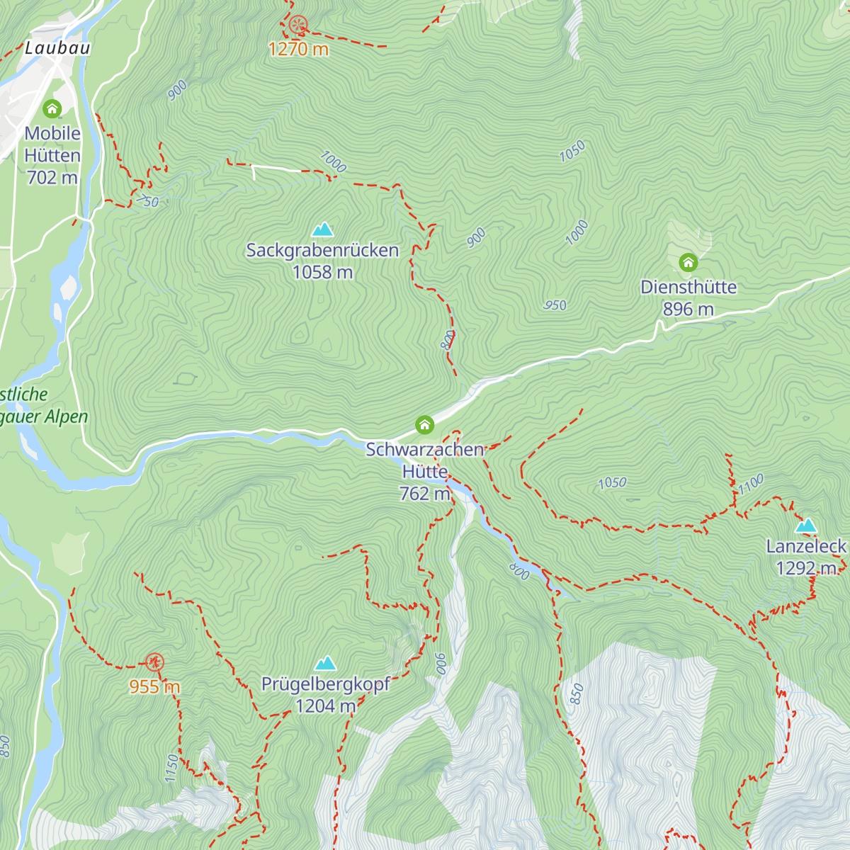 Schwarzachen Hütte map