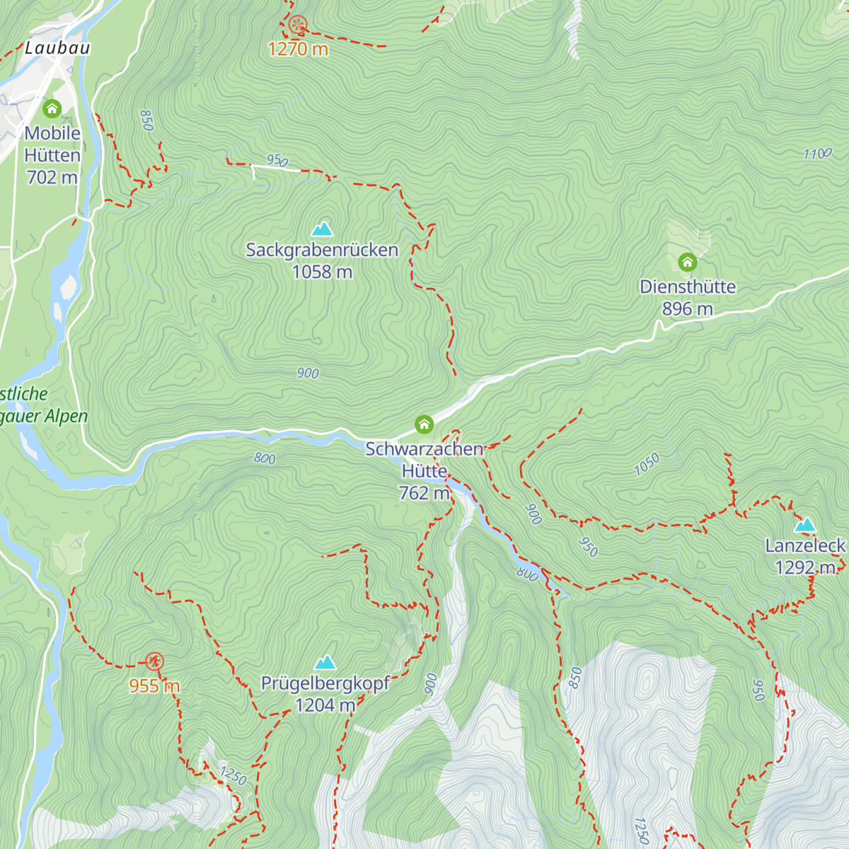 Schwarzachen Hütte map