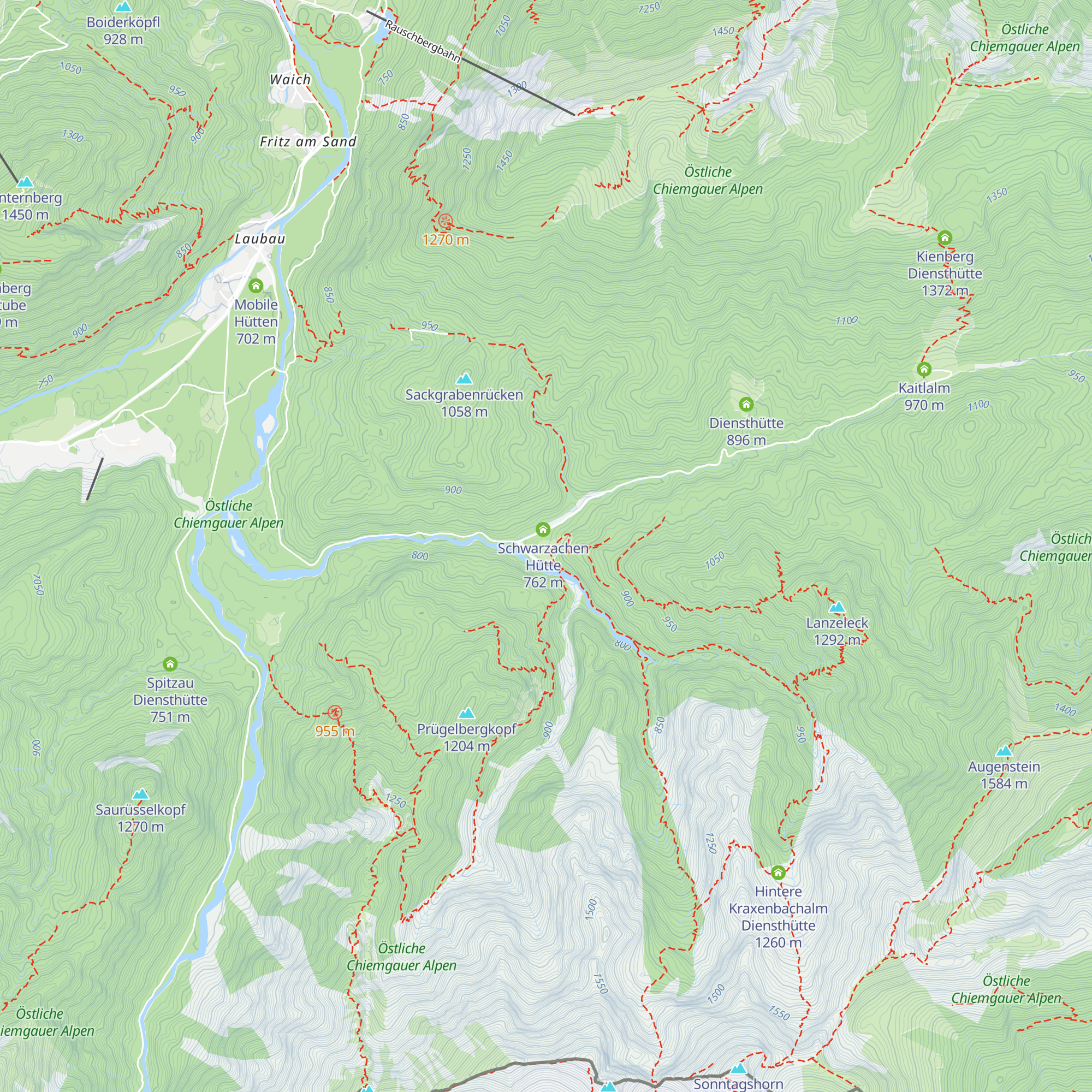 Schwarzachenalm map