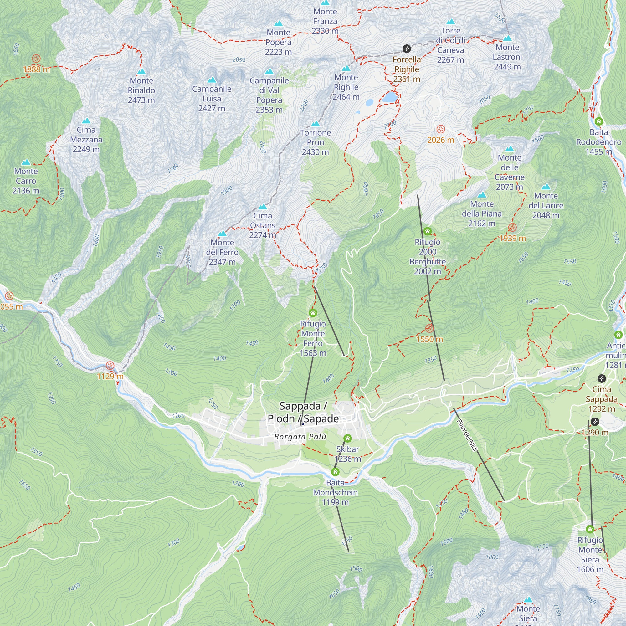 Rifugio Monte Ferro map