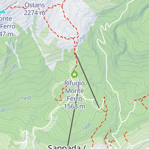Map of Rifugio Monte Ferro
