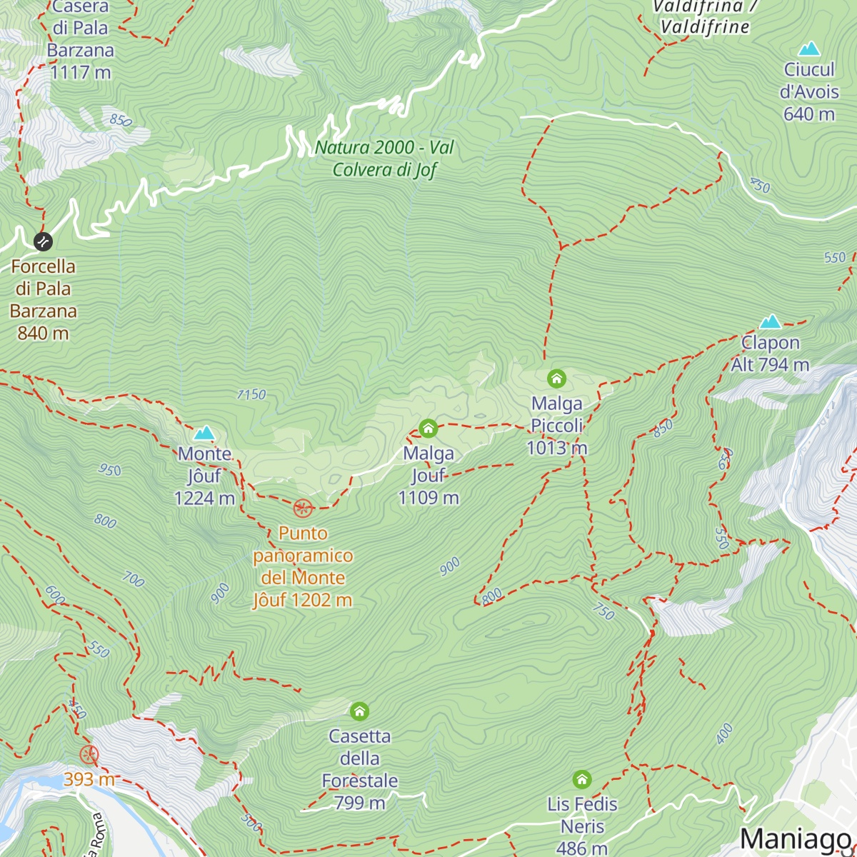 Malga Jouf map