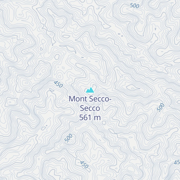 Map of Mont Secco-Secco