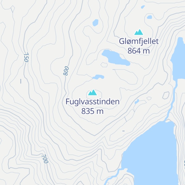 Map of Fuglvasstinden