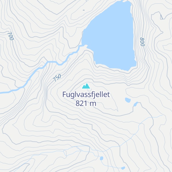 Map of Fuglvassfjellet
