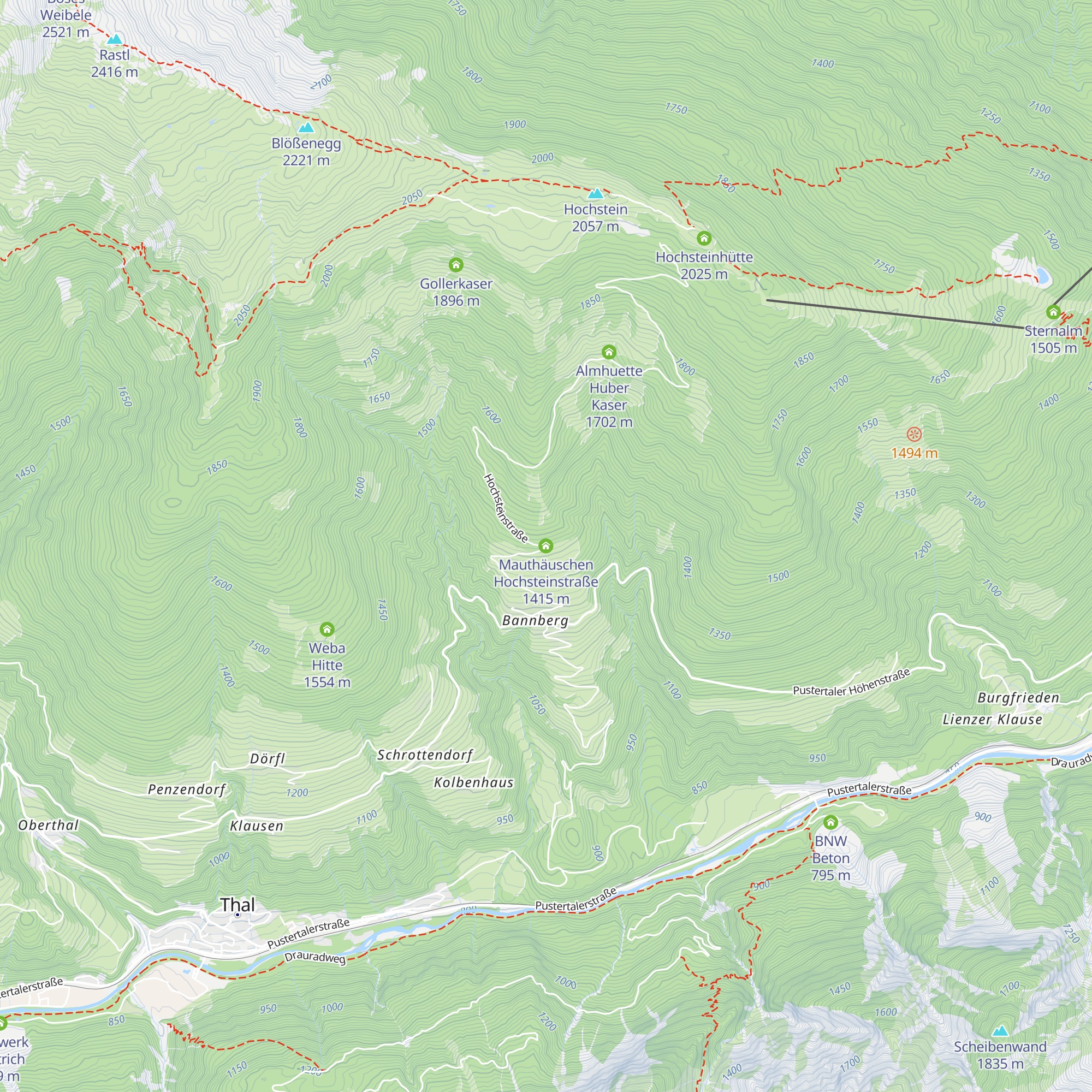 Mauthäuschen Hochsteinstraße map