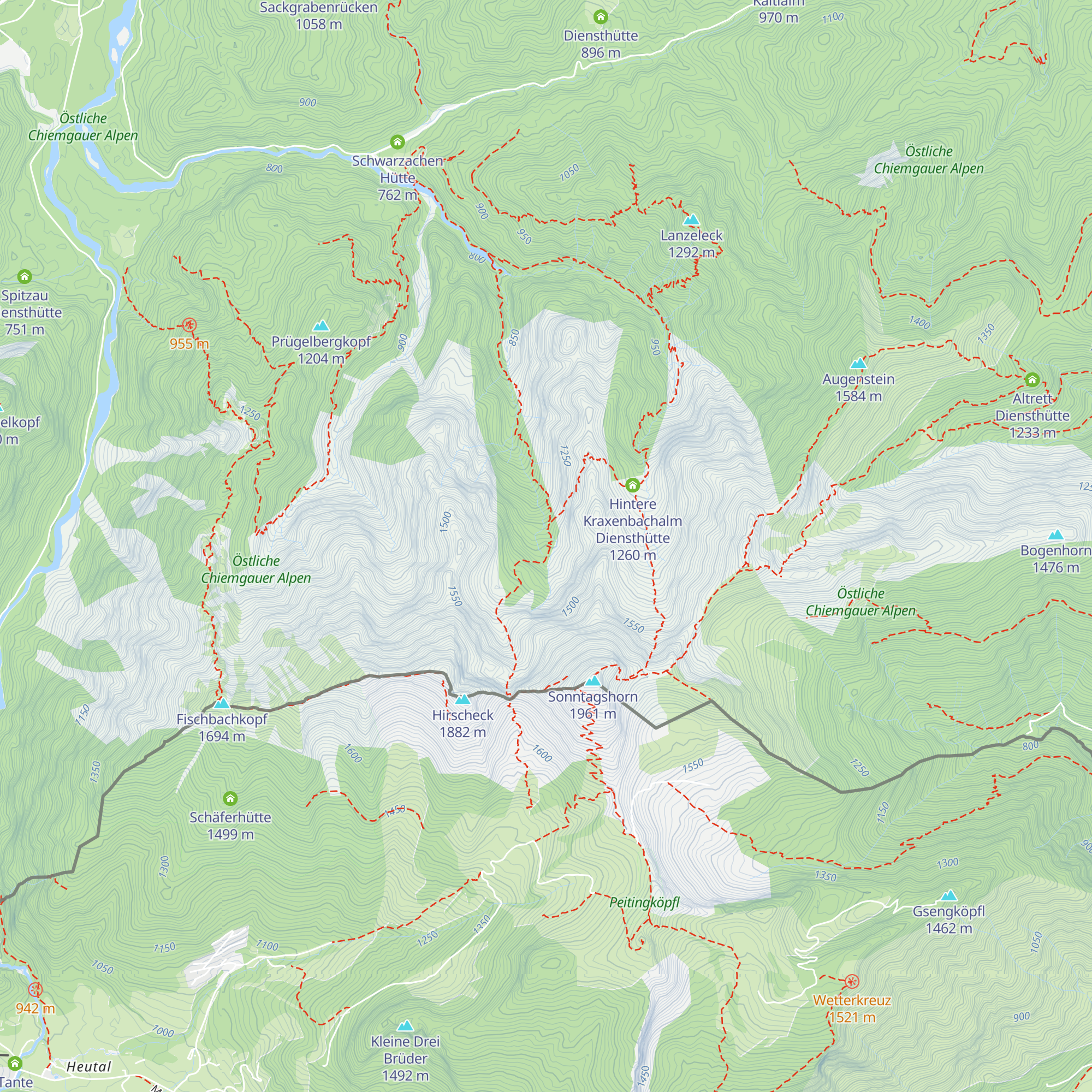 Vordere Kraxenbachalm Diensthütte map